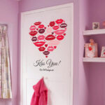 Romantic Red Lips Wall Stickers, Wedding Decoration, Decal, Living Room, Home Decor, Self-adhesive Wallpaper, Valentine's Day Mural size 50x70 sk6056 - Image 5