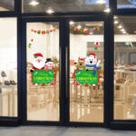2X Christmas Sticker Xmas Window Door Santa Claus Home Glass Decals Party - Image 3