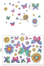 LARGE Colourful BUTTERFLIES FLOWERS Wall Stickers Nursery Girls Kids Room Decor size 50x70 xy8067 - Image 4
