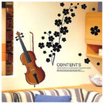 Ay934 TBOP Home Music Violin Wall Sticker - Image 3