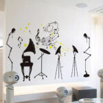 Removable Wallpaper Self- Adhesive Wall Sticker Musial Instrument Decal Musical Notes Wall Decoration for Home Muscial House Bedroom - Image 2