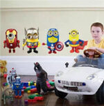 Cartoon Despicable Me Minions Wall Stickers for Kids Baby Room Wall Home Decor Wallpaper Posters - Image 3