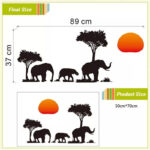 Elephants Family Tree Forest Sun Newest Creative Home Decal Wall Stickers - Image 6