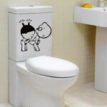 Funny Toilet Seat Sticker PVC Decals Bathroom Funny Boy Girl Sticker Art - Image 5