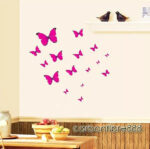 PINK BUTTERFLY WALL PAPER DECAL REMOVABLE STICKERS - Image 2
