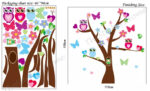 Owl Flower Butterfly Tree Wall Stickers Girls Bedroom Decor Kids Nursery Decals - Image 4