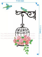 Large Floral Bird Cage Birds Wall Stickers Mural Home Decal Art Decor Corner DIY - Image 10