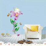 Large Hello Kitty Fairy Flower Wall Stickers Girls Decor Decals Vinyl Removable - Image 8