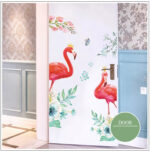 Flamingo Wall Stickers Door Entrance Screen Stickers for Bedroom Living Room Decor (30x90cm/11x35 x2pcs) - Image 3