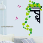 Hanging Basket Green Plants Wall Stickers PREMIUM PVC Home Corner size 45x60 ay610 - Image 2