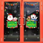 2X Christmas Sticker Xmas Window Door Santa Claus Home Glass Decals Party - Image 4