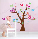 Owl Flower Butterfly Tree Wall Stickers Girls Bedroom Decor Kids Nursery Decals - Image 2