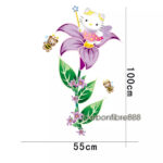 Large Hello Kitty Fairy Flower Wall Stickers Girls Decor Decals Vinyl Removable - Image 10