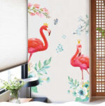 Flamingo Wall Stickers Door Entrance Screen Stickers for Bedroom Living Room Decor (30x90cm/11x35 x2pcs) - Image 2