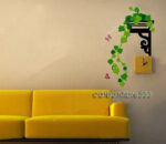 Hanging Basket Green Plants Wall Stickers PREMIUM PVC Home Corner size 45x60 ay610 - Image 4