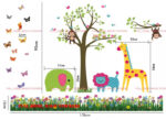 Monkey Owls Tree Jungle Animal Butterflies Wall Stickers Baby Nursery Kids Decal - Image 3