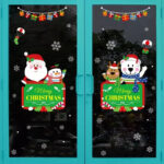 2X Christmas Sticker Xmas Window Door Santa Claus Home Glass Decals Party - Image 5