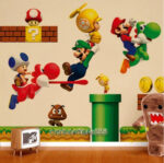 Super Mario Bros Wall Stickers Kids room Children room wallpaper Kindergarten classroom Mario wall sticker Living room dining room bedroom Mario wall sticker size 50x70  lm7008 - Image 3