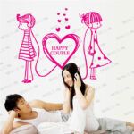 Wall Sticker Factory-Three Generations of Large Wall Stickers Wall Stickers Love Couple AY7109 - Image 2
