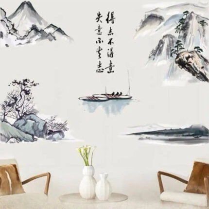 SAMHEZ Chinese Style The Willow Tree Wall Sticker size [60 x 90 cm] am9132