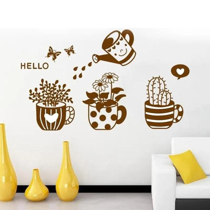 SAMHEZ AY6018 Potted Plants Wall Sticker [45 x 60 cm] - Image 1