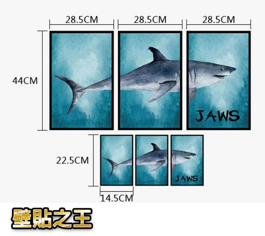 sAMHEZ HM92012 JAWS FRAME 3D DEEP BLUE SEA WALLSTICKER WALL STICKER - Image 7