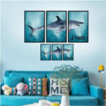 sAMHEZ HM92012 JAWS FRAME 3D DEEP BLUE SEA WALLSTICKER WALL STICKER - Image 3