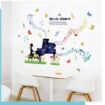 SAMHEZ HM94009 DREAMY PIANO MUSIC DANCE 60X90 MELODY WALLSTICKER WALL STICKER WALLPAPER WALL STICKER size 60x90  hm94009 - Image 2