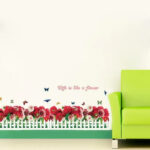 SAMHEZ SK7002 Red Roses Hedge Wall Sticker [50 x 70 cm] - Image 3