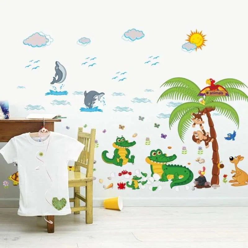 SK9090 ANIMAL PARK 60X90 WALLSTICKER STIKER DINDING WALLPAPER WALSTICKER - Image 1