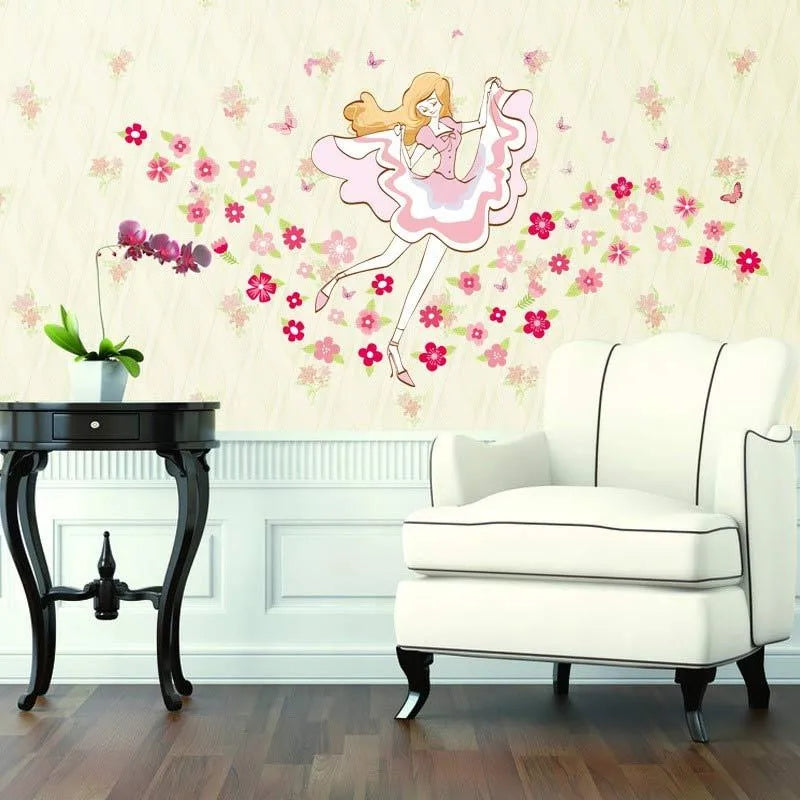 XH9228 Flower Girl Wall Sticker - Image 1
