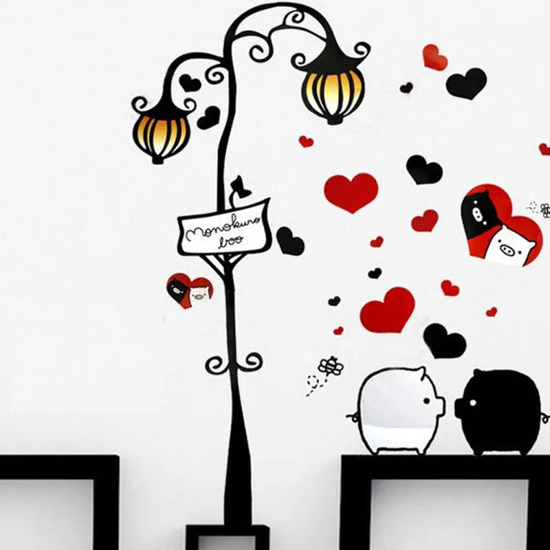 SAMHEZ XY8007 Pig Falling In Love Wall Sticker [50 x 70 cm] - Image 1
