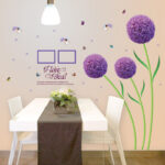 WALL STICKER BUNGA DANDELION UNGU PURPLE FLOWER STIKER DINDING SK9124 - Image 4