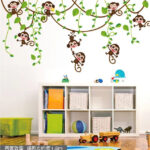 ADEK WALL STICKER MONKEY MONYET GLANTUNGAN ANAK KIDS STIKER DINDING AY7247 Wallsticker - Image 7