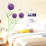 WALL STICKER BUNGA DANDELION UNGU PURPLE FLOWER STIKER DINDING SK9124 - Image 3