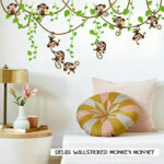 ADEK WALL STICKER MONKEY MONYET GLANTUNGAN ANAK KIDS STIKER DINDING AY7247 Wallsticker - Image 3