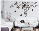 Black Floral Wall Decal Sticker JM7023 - Image 4