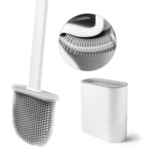 Silicone Toilet Brush with Toilet Brush Holder Creative Cleaning Brush Set, Silicone Flex Toilet Brush with Holder and Wall Mounted  bcbgyz2d-c - Image 3