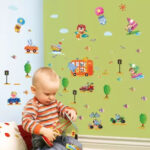 Creative Cartoon Car Wallpaper Kids Room Kindergarten Background Decorative Wall Stickers - Image 5