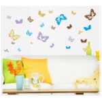 Colorful Butterfly Wall Decals Vibrant Butterflies Wall Stickers Kids Butterfly Wall Stickers for Girls Room Bedroom Nursery Decor size 50x70 ay646 - Image 2