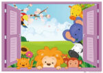 Children's sticker - Animals on the window size 50x70 sk7019d - Image 4