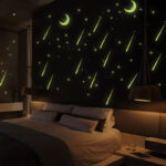 Moon and 30 falling stars glow in the dark wall decals - Image 2