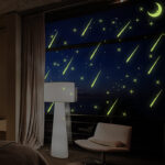 Moon and 30 falling stars glow in the dark wall decals - Image 4