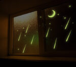 Moon and 30 falling stars glow in the dark wall decals - Image 5