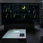 Moon and 30 falling stars glow in the dark wall decals - Image 6