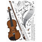 oga music guitar violin wall stickers wallpaper music treble clef music symbol DM69-0008 - Image 3
