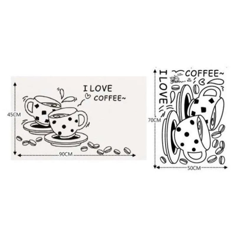 I Love Coffee Wall Stickers JM8268 Wall Sticker Wallpaper - Image 5