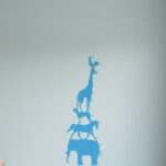 Growing Up with Friends: Blue Animal Tower Wall Decal  Reach for the Sky: Animal Stack Growth Chart  The Friendly Zoo: Kids' Height Measurement Sticker nc039 size (60x90) - Image 4