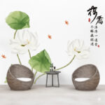 Chinese Style Exquisite Vase Flower Wall Sticker 3D Decal For Living Room Porch Background Wallpaper Painting Mural Stickers 1PC size 60x90 sk9338