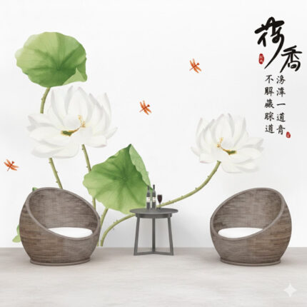 Chinese Style Exquisite Vase Flower Wall Sticker 3D Decal For Living Room Porch Background Wallpaper Painting Mural Stickers 1PC size 60x90 sk9338